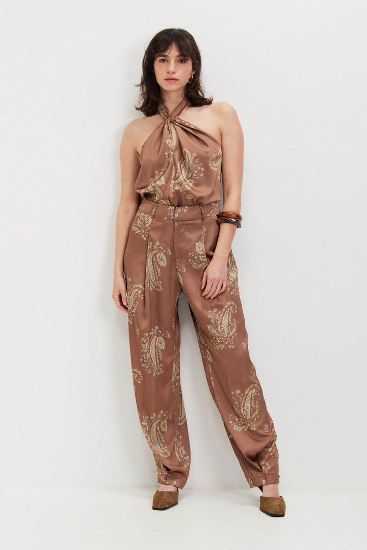 HANNAH BARREL BROWN PANTS