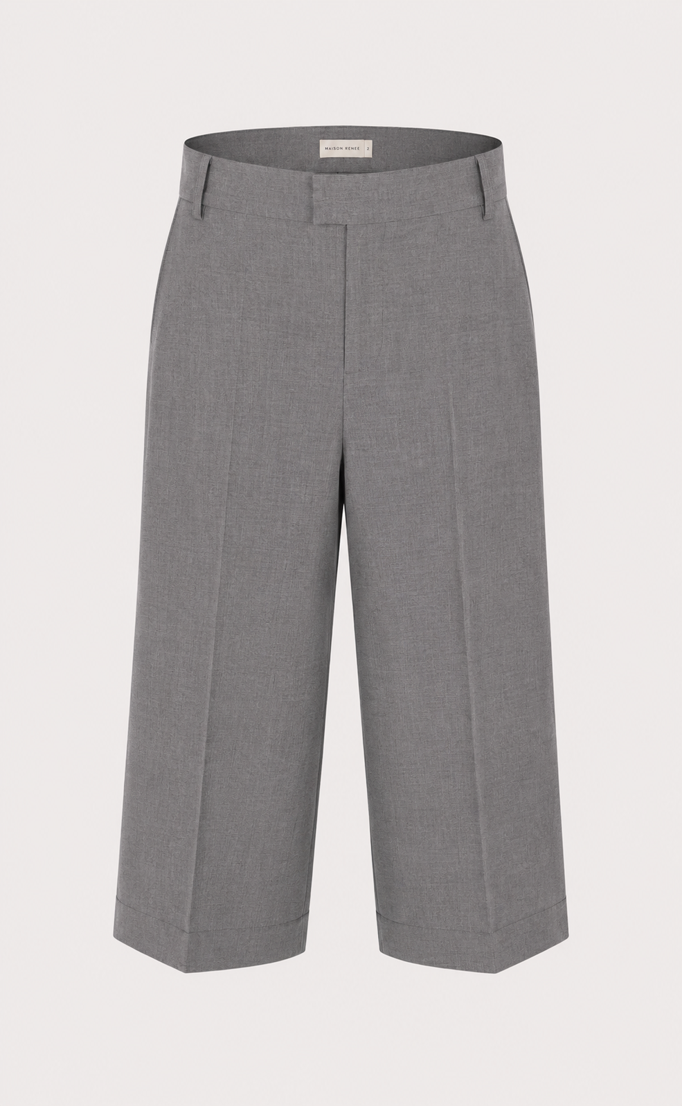 WIDE LEG GRAY BERMUDA