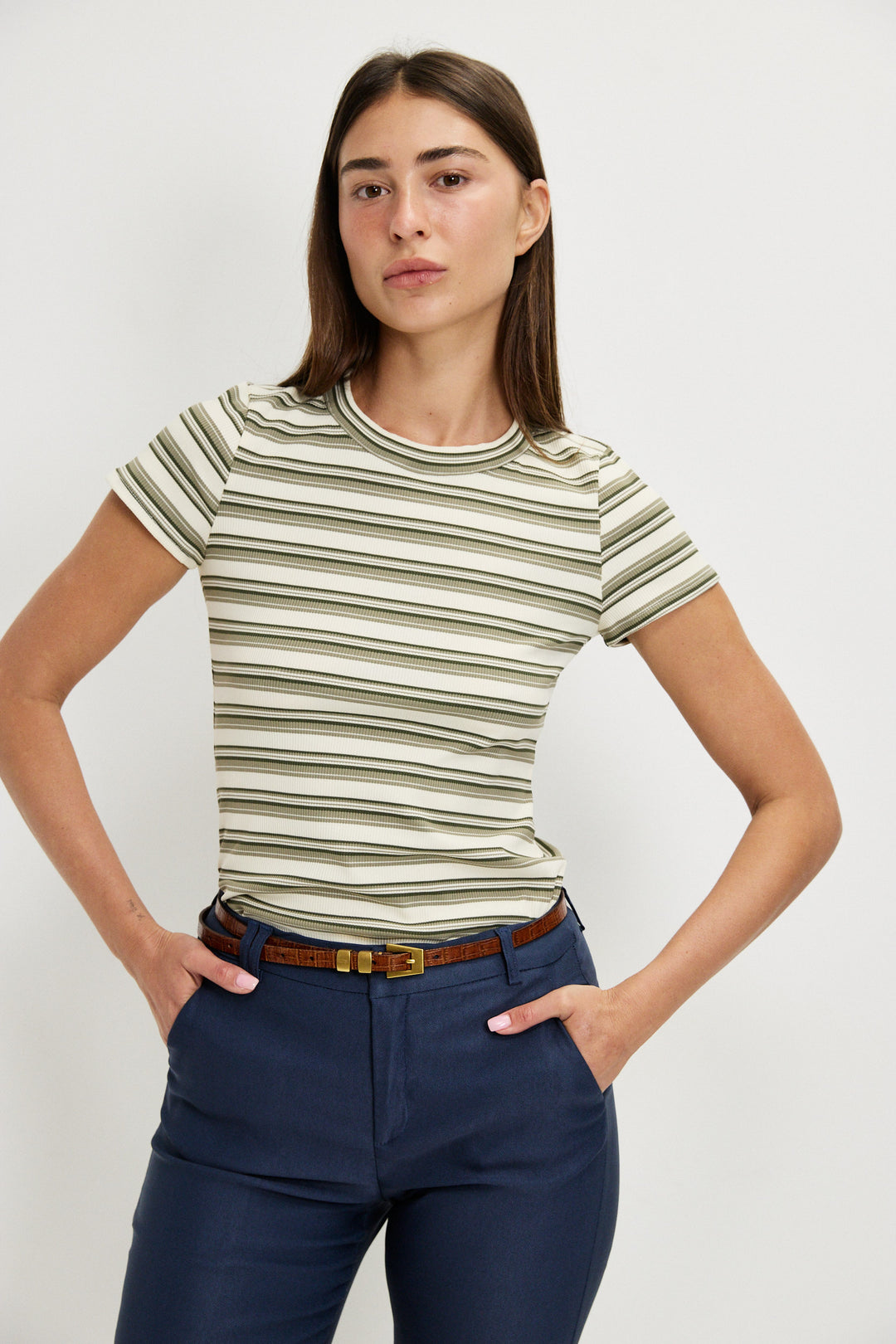 VIOLLET OLIVE GREEN SHIRT