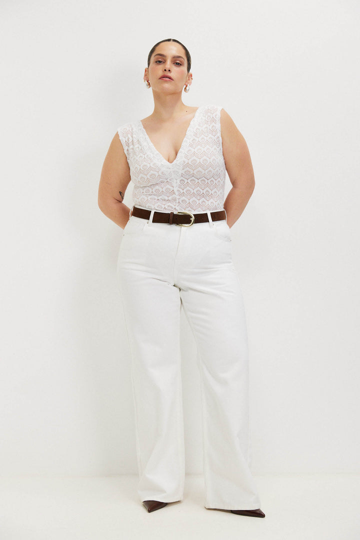 BRITNEY LEOTARD WHITE