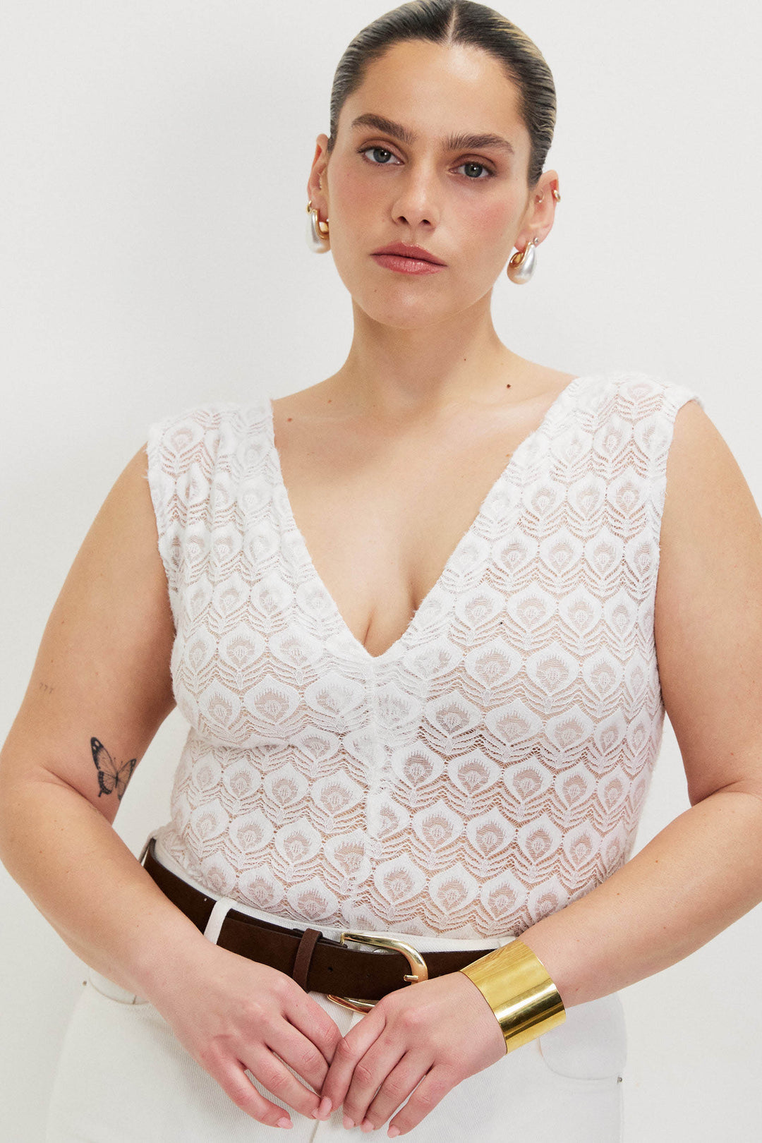 BRITNEY LEOTARD WHITE
