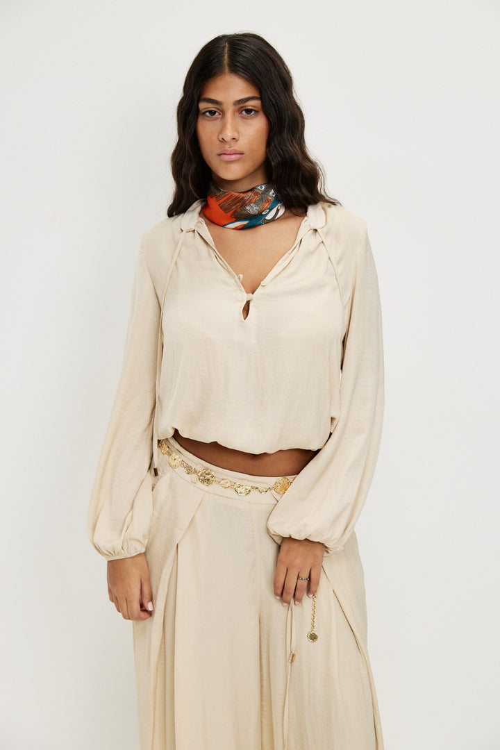 ZOEY SATIN SAND SHIRT