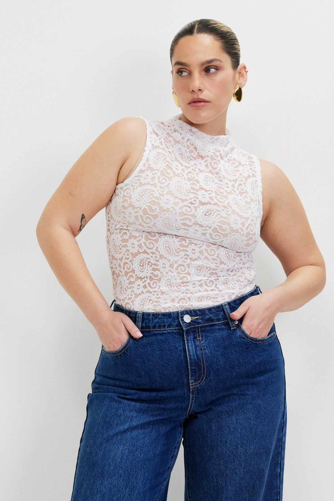 FAYE WHITE LACE TOP