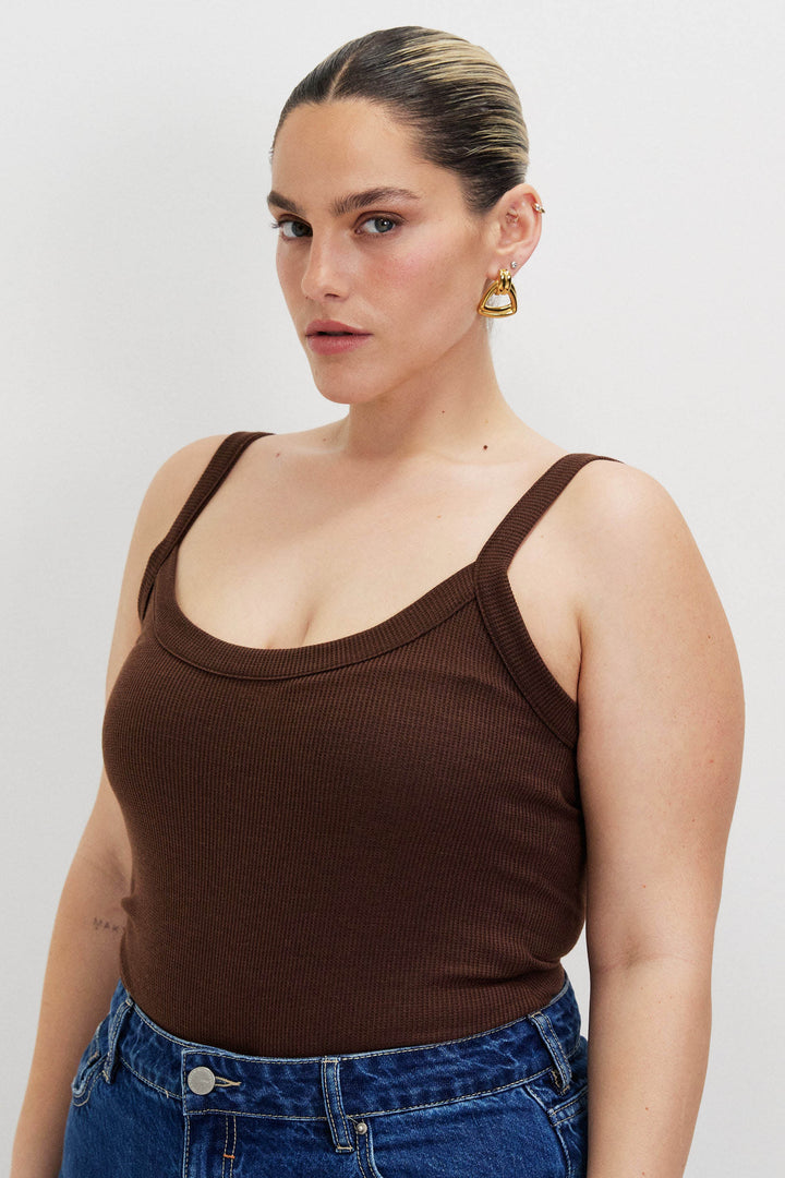 MAYA LEOTARD CHOCOLATE BROWN TOP