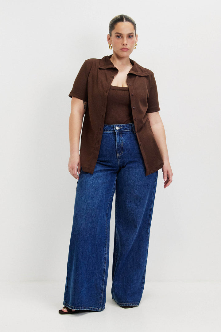 MAYA LEOTARD CHOCOLATE BROWN TOP