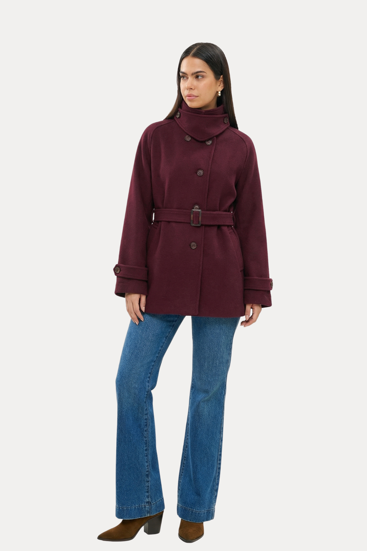 KATE BURGUNDY COAT JACKET