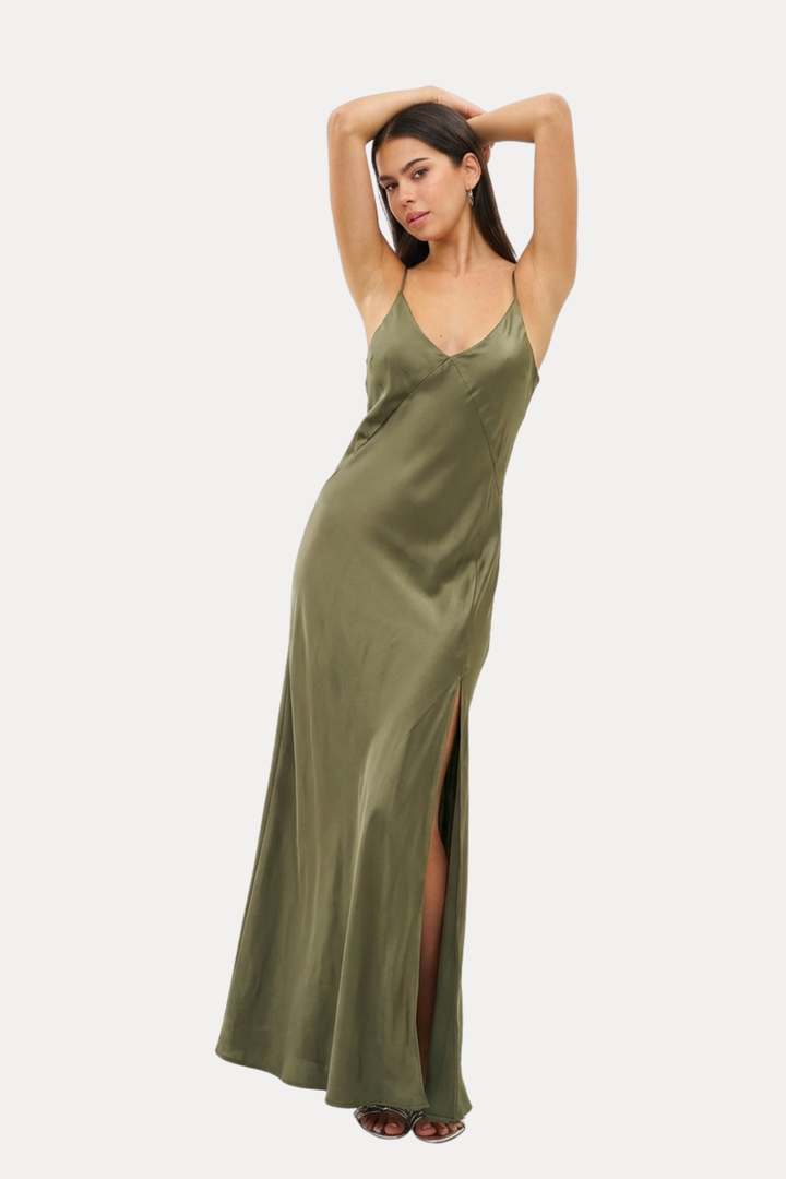 DORIN LIGHT OLIVE DRESS