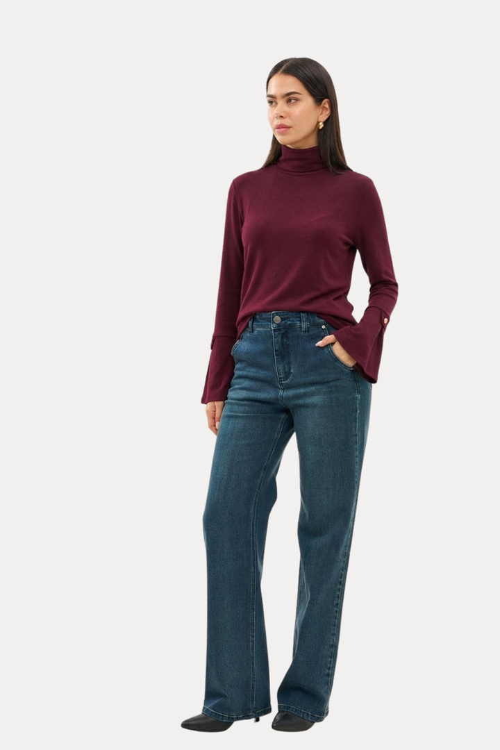 SYLVIE BURGUNDY SHIRT