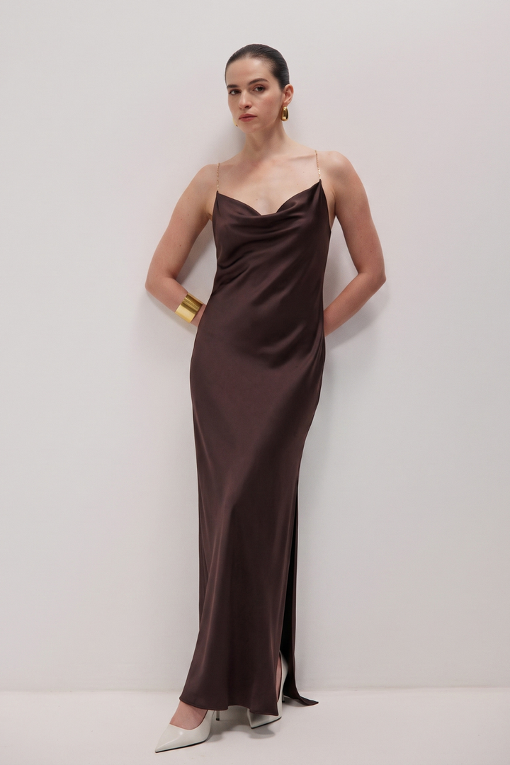 OLIVIA CHOCOLATE BROWN DRESS
