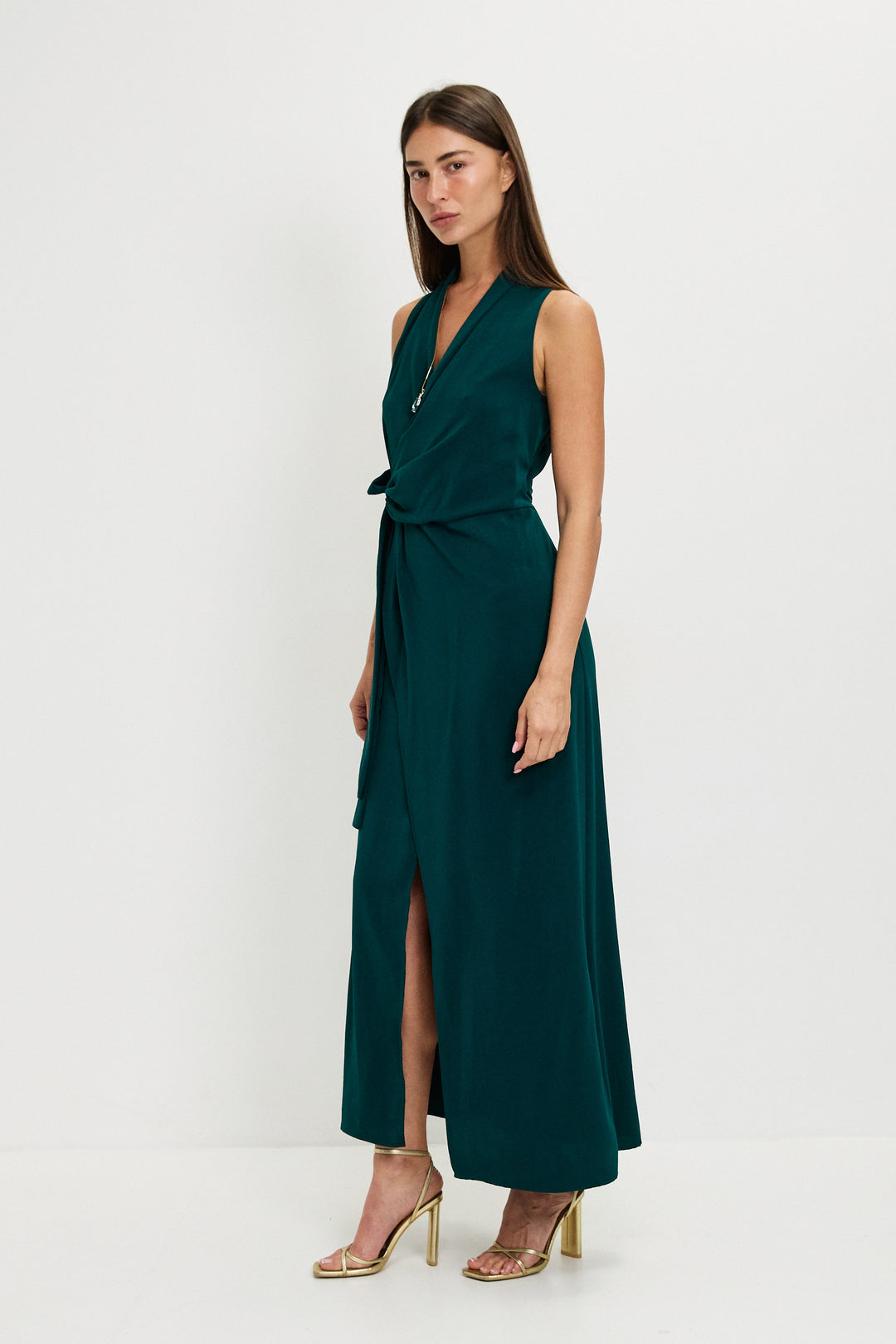 MEGHAN BOTTLE GREEN DRESS
