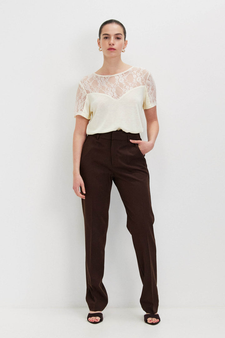 ELAINE CIGAR  BROWN  PANTS