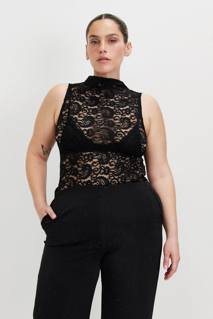 FAYE BLACK LACE TOP