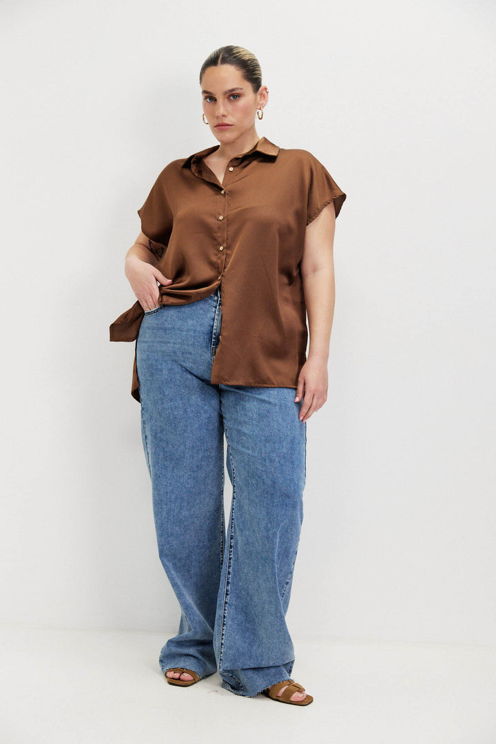 THELMA CHOCOLATE BROWN SHIRT