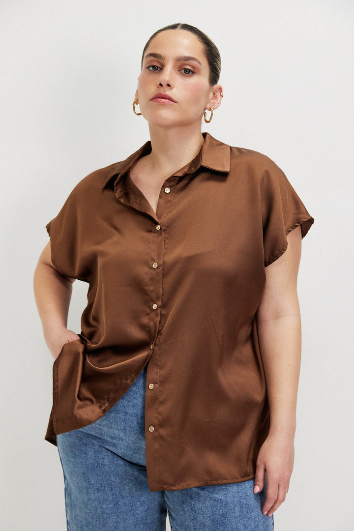 THELMA CHOCOLATE BROWN SHIRT