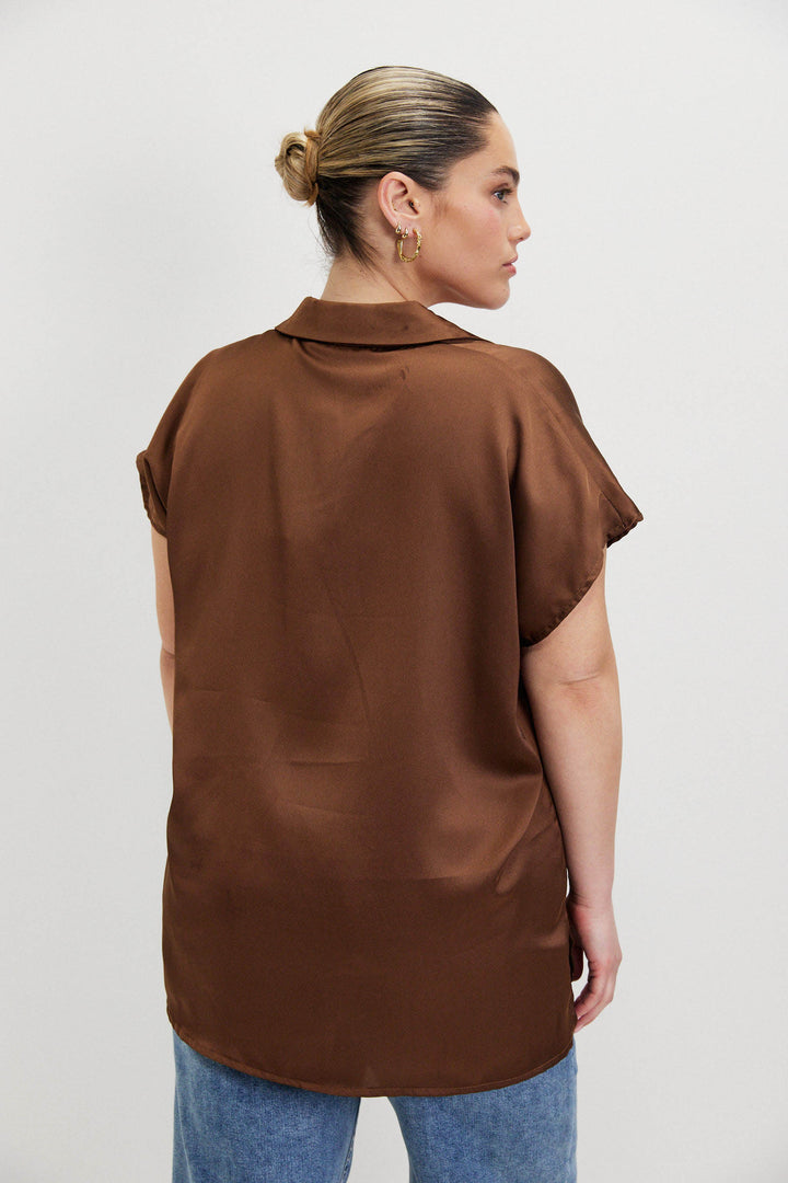 THELMA CHOCOLATE BROWN SHIRT