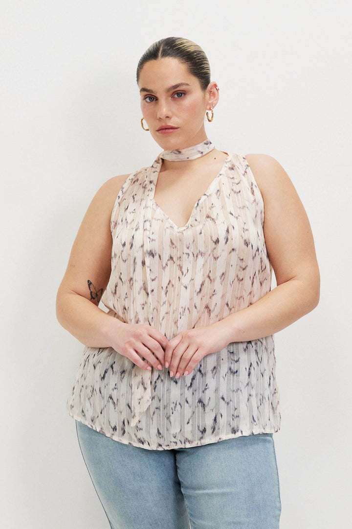 GRETA PRINTED GRAY  TOP