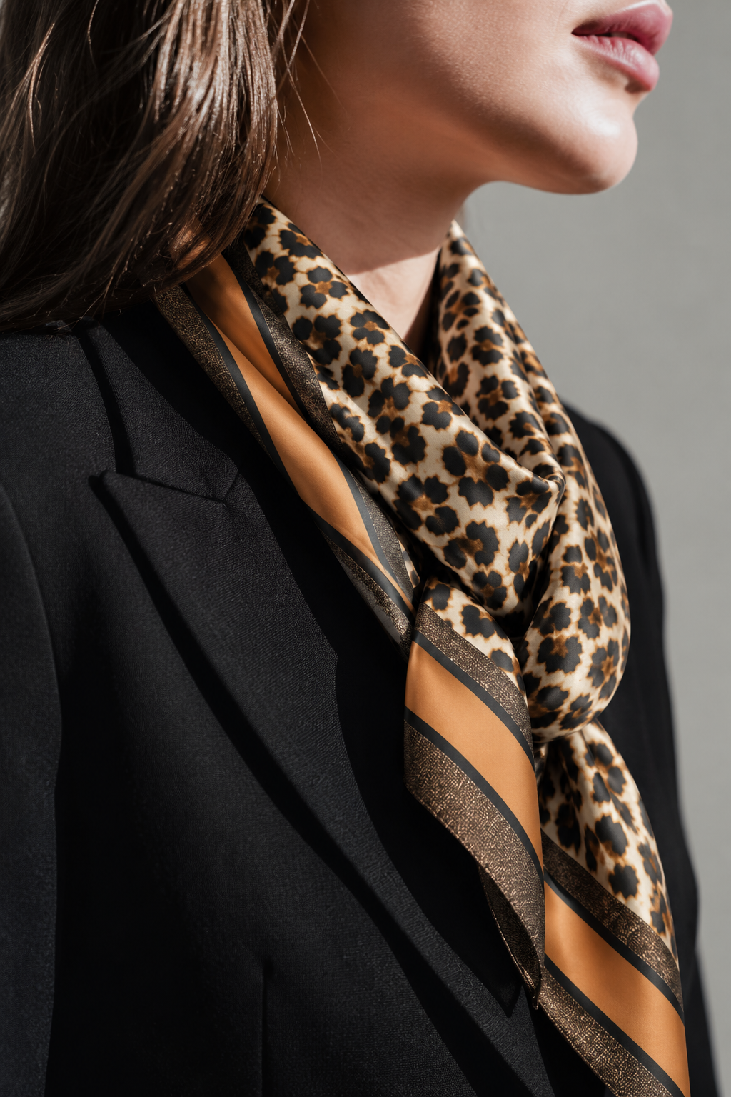 LEOPARD SATIN SCARF