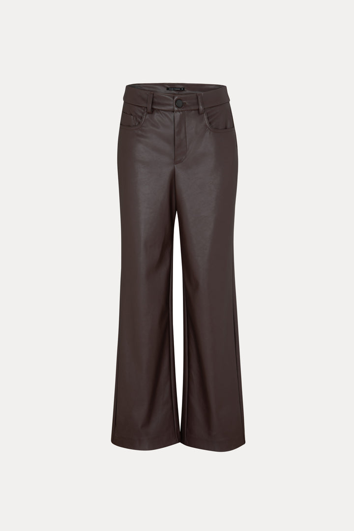 TAYLOR WIDE-LEG BROWN PANTS