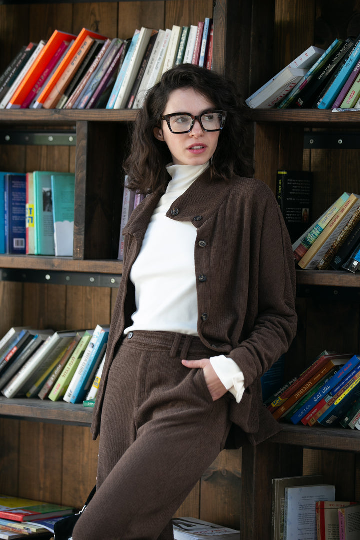 SHANIA BROWN KNIT SHIRT