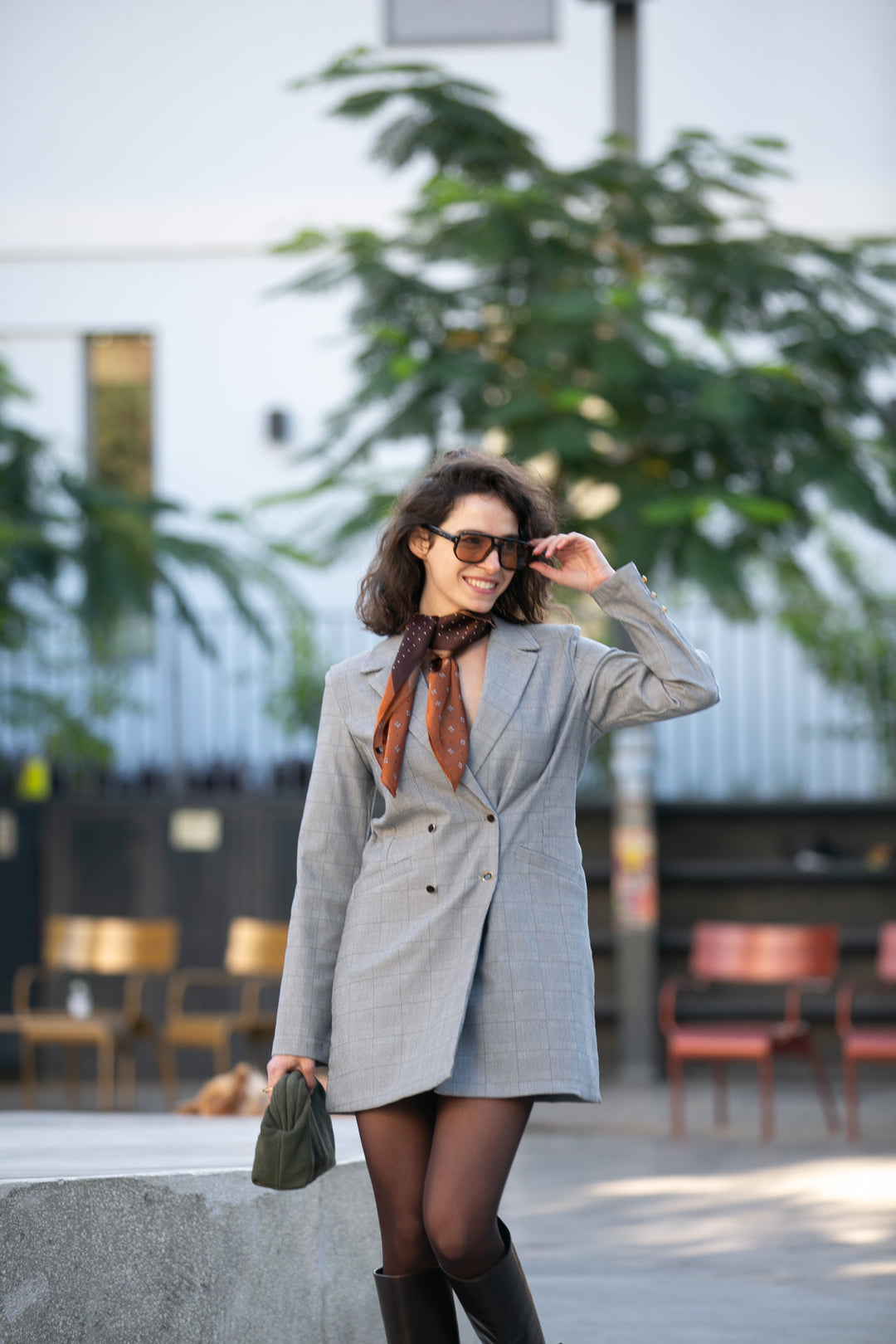 MORGAN BLACK PLAID JACKET