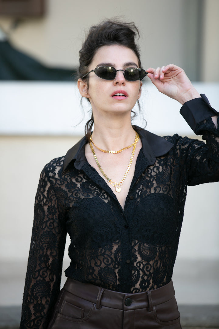 JULIE LACE BLACK SHIRT