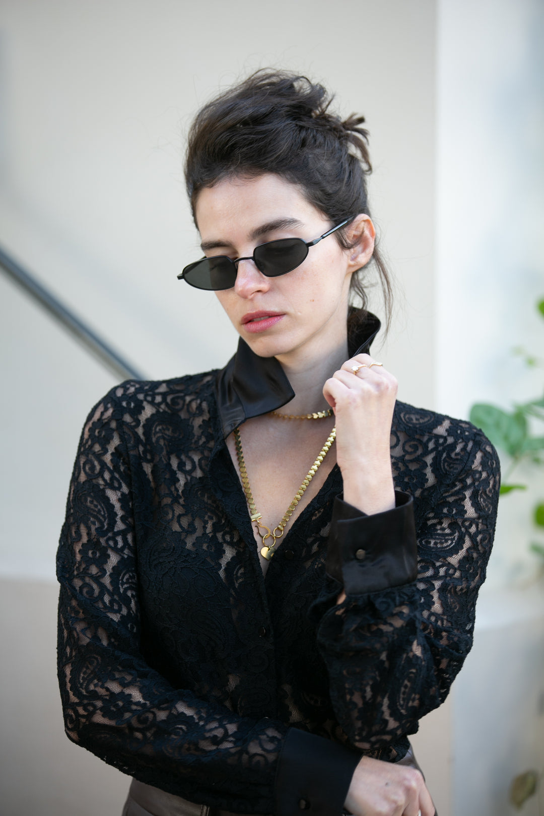 JULIE LACE BLACK SHIRT