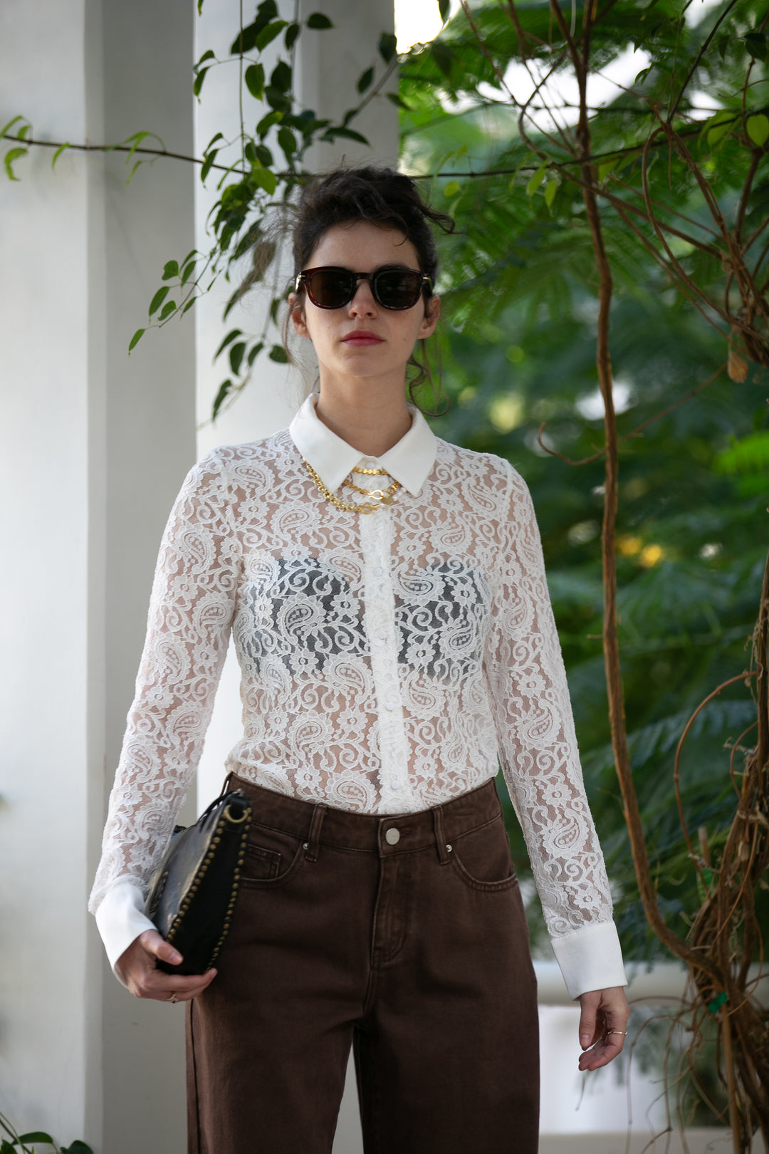 JULIE LACE WHITE SHIRT