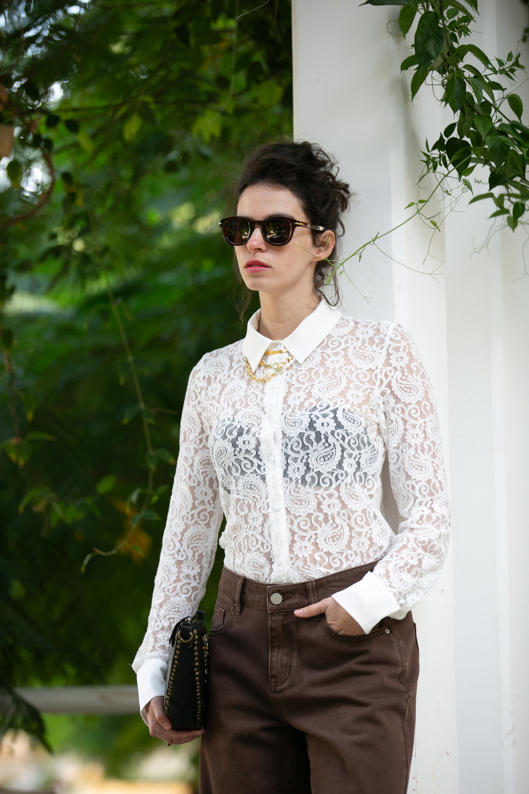 JULIE LACE WHITE SHIRT
