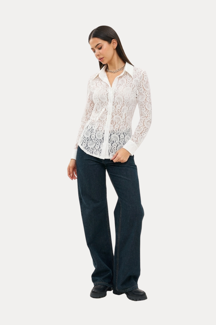 JULIE LACE WHITE SHIRT