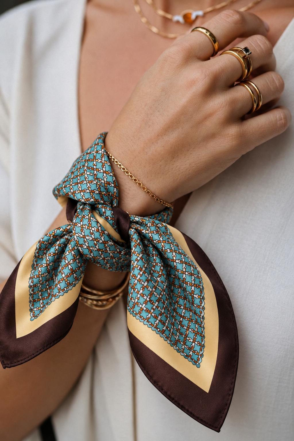 TURQUOISE WEAVE SCARF