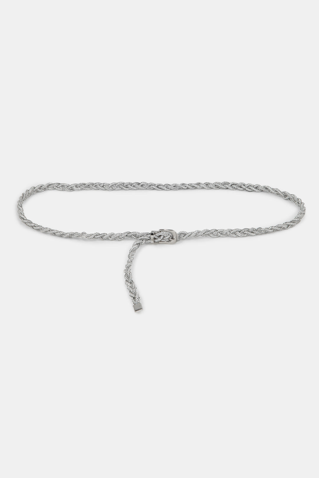 BRAIDED ROPE SILVER BELT