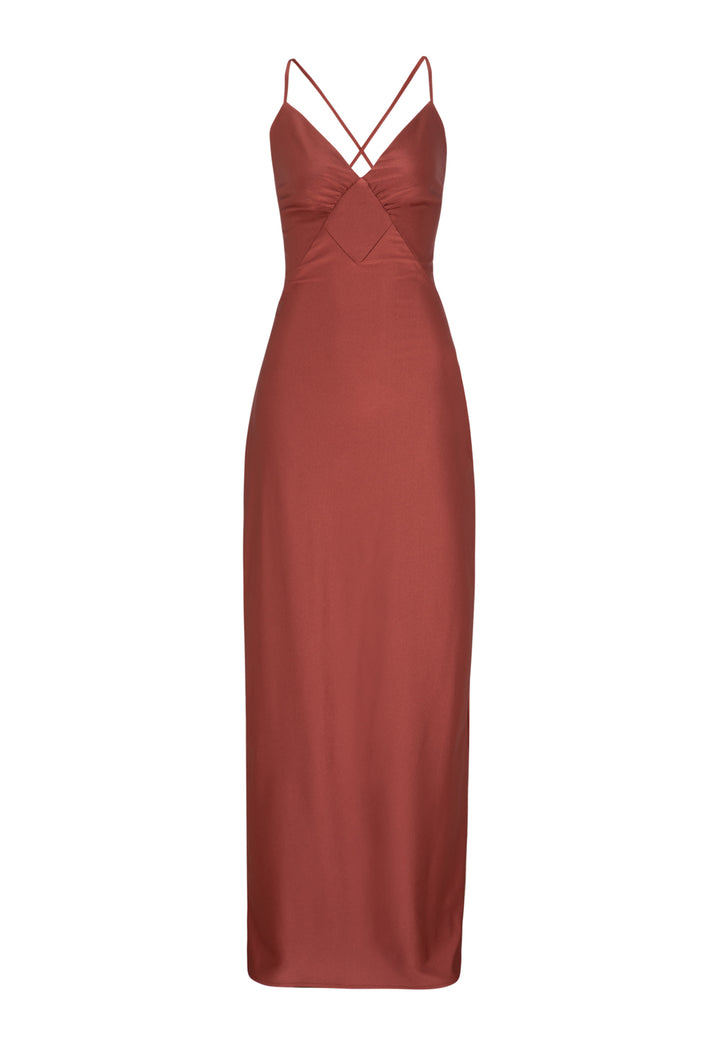 CORI SMOKED BURGUNDY DRESS