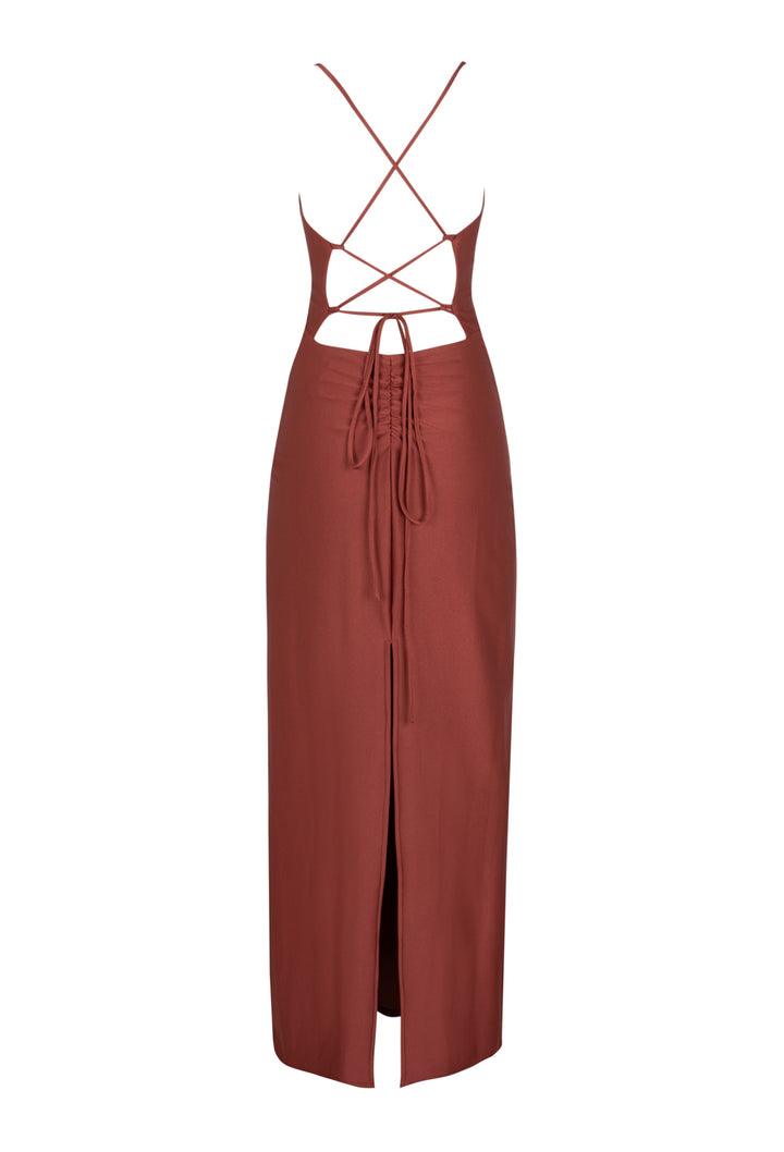 CORI SMOKED BURGUNDY DRESS