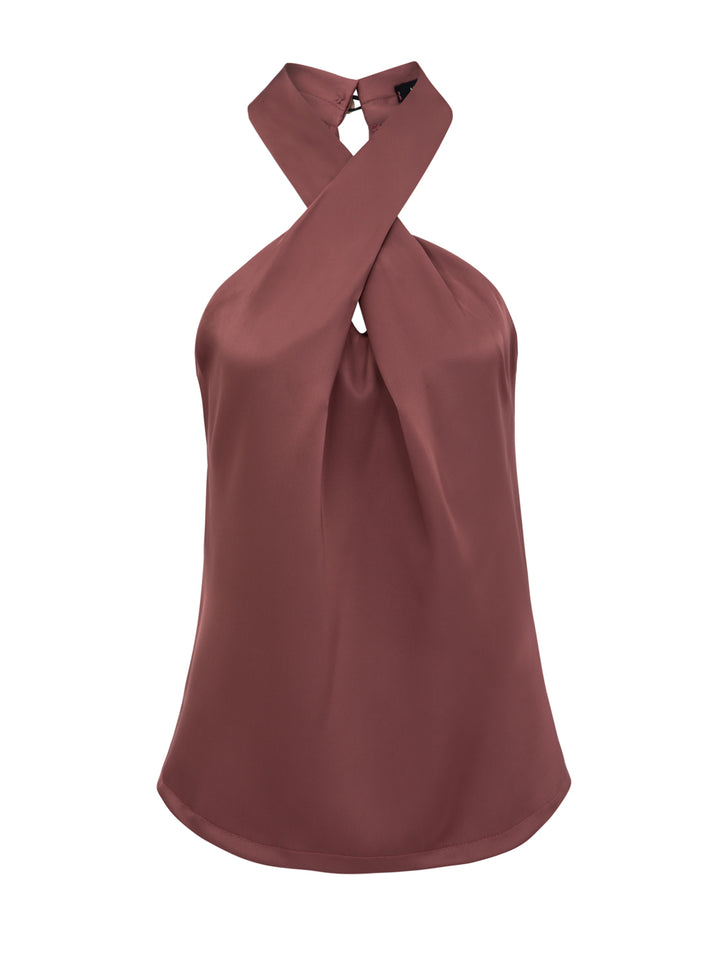 FRANCINE SMOKED BURGUNDY TOP