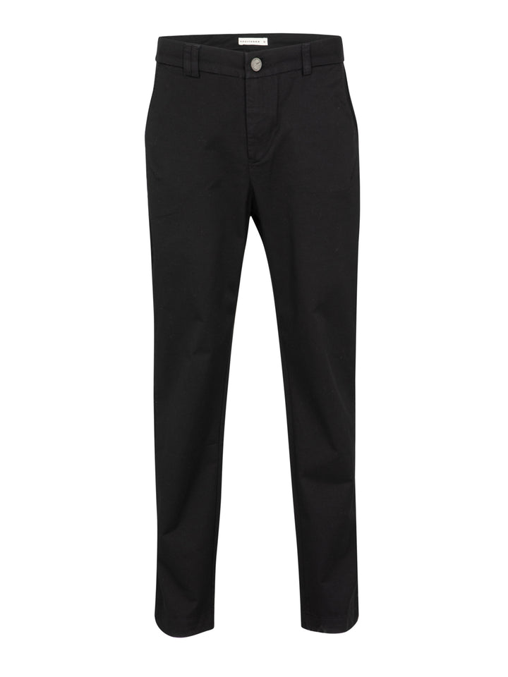 SLIM COTTON BLACK PANTS