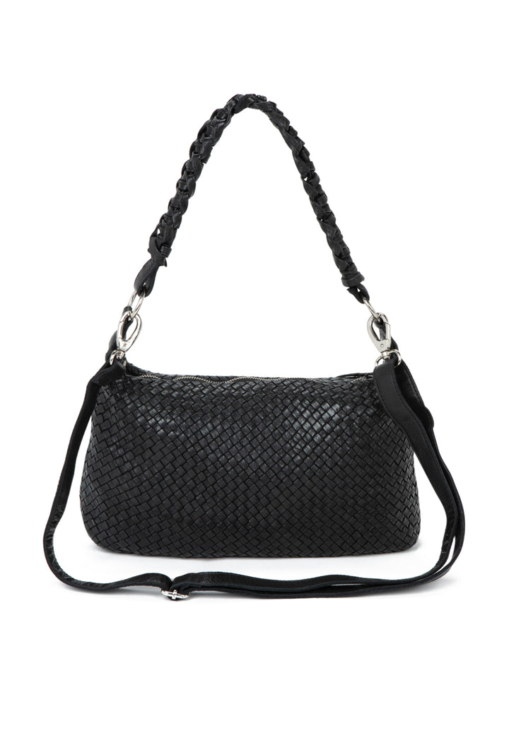 BROWN WOVEN BIG LEATHER BAG