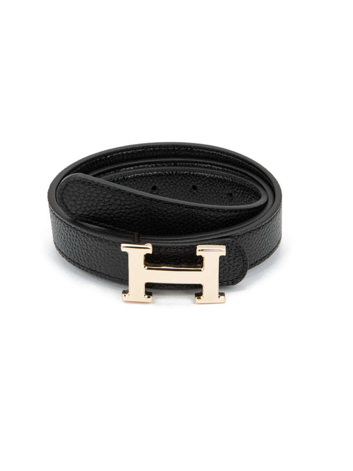 THIN LEATHER BELT BLACK