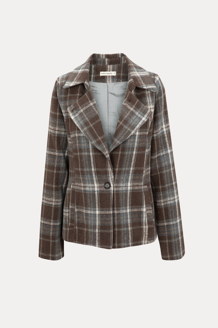 ASHLEY BROWN PLAID JACKET