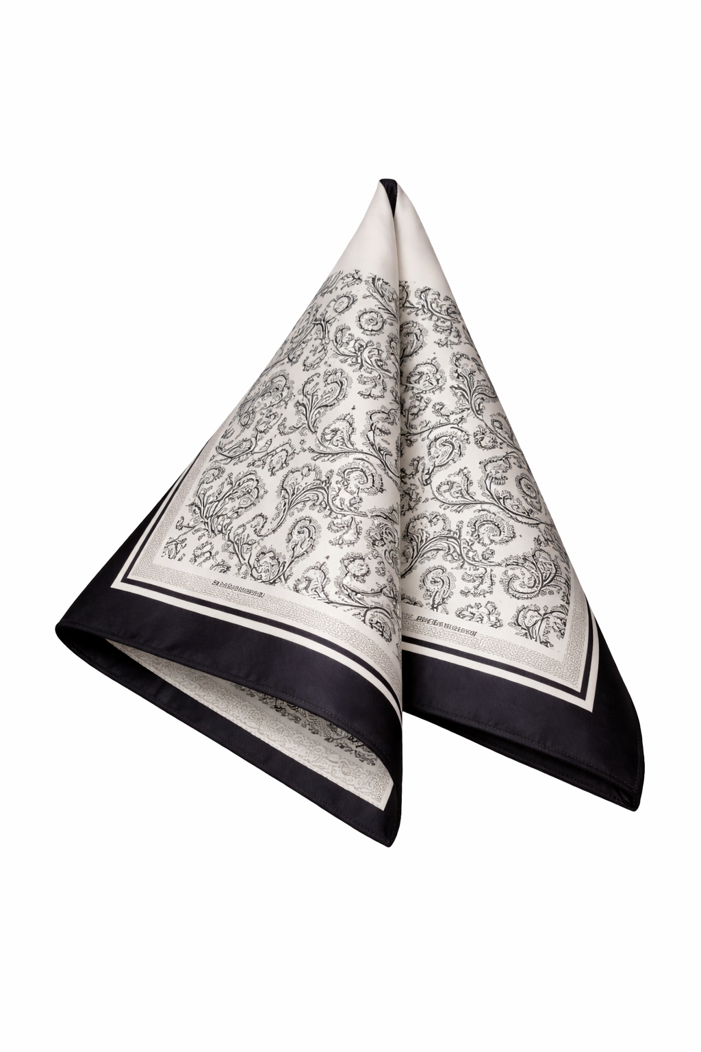 SATIN MONOCHROME PAISLEY SCARF