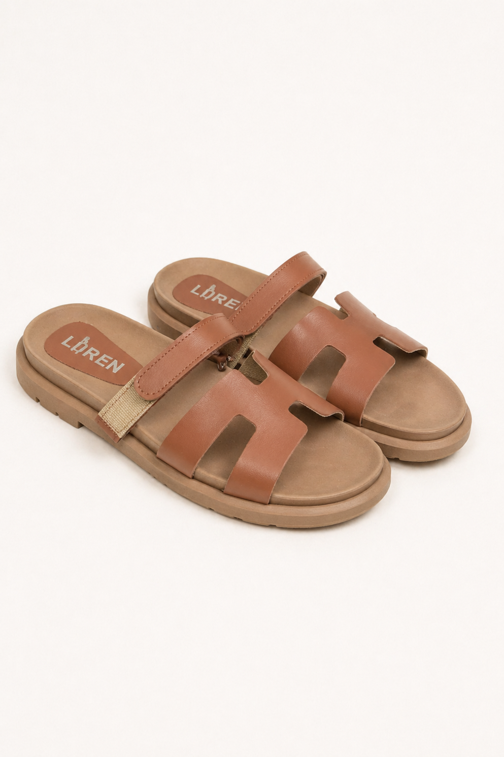 CAMEL SLIDE SANDALS