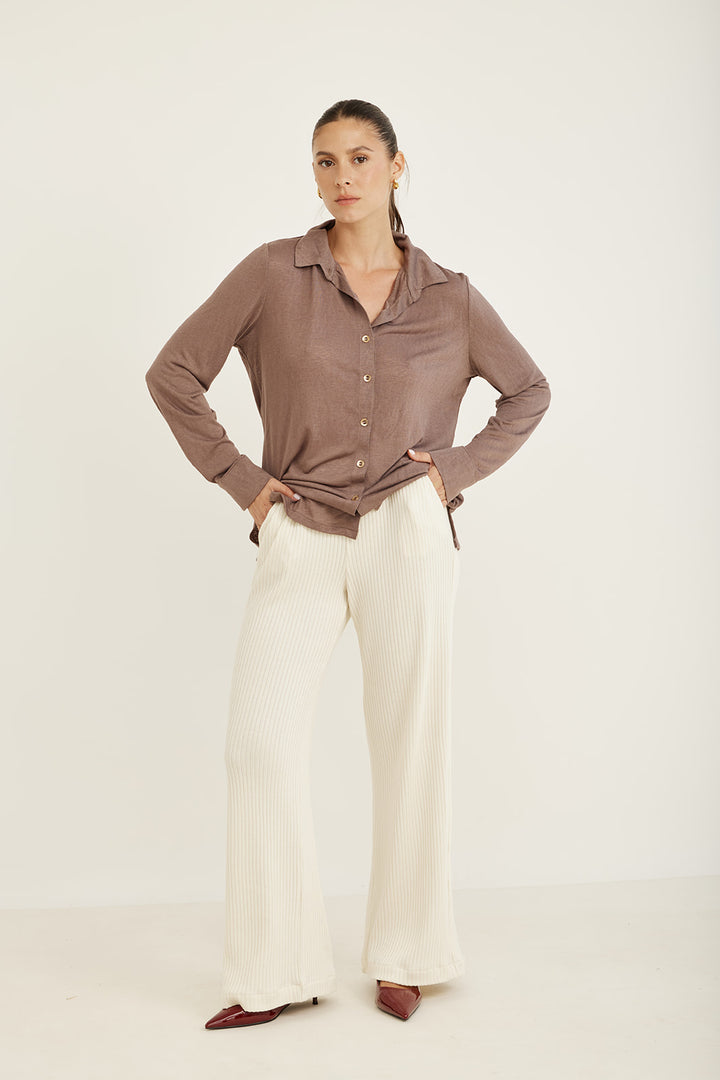 CLAUDIA CHOCOLATE BROWN SHIRT