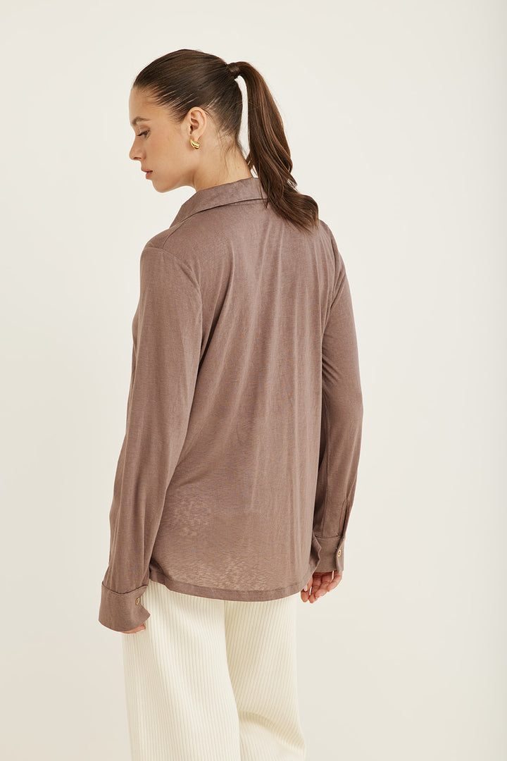 CLAUDIA CHOCOLATE BROWN SHIRT