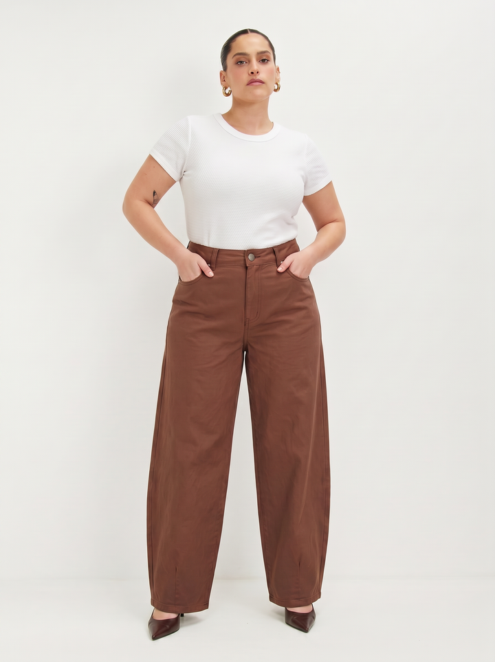 BARREL DRIL BROWN PANTS
