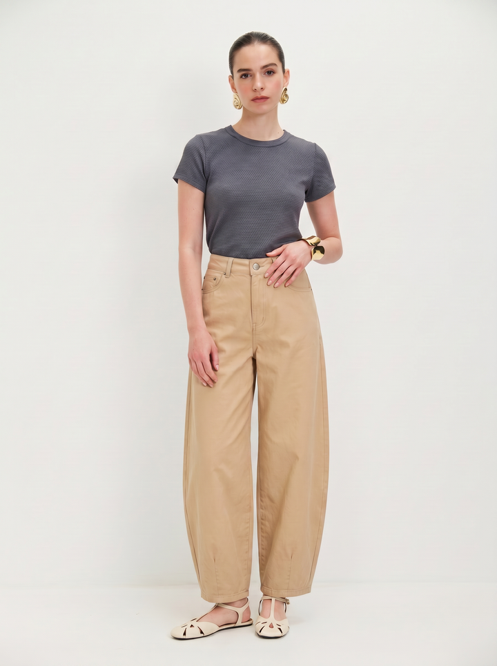 BARREL DRIL BUTTER PANTS