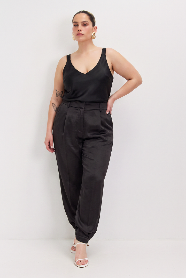 CAPRI BARREL BLACK PANTS