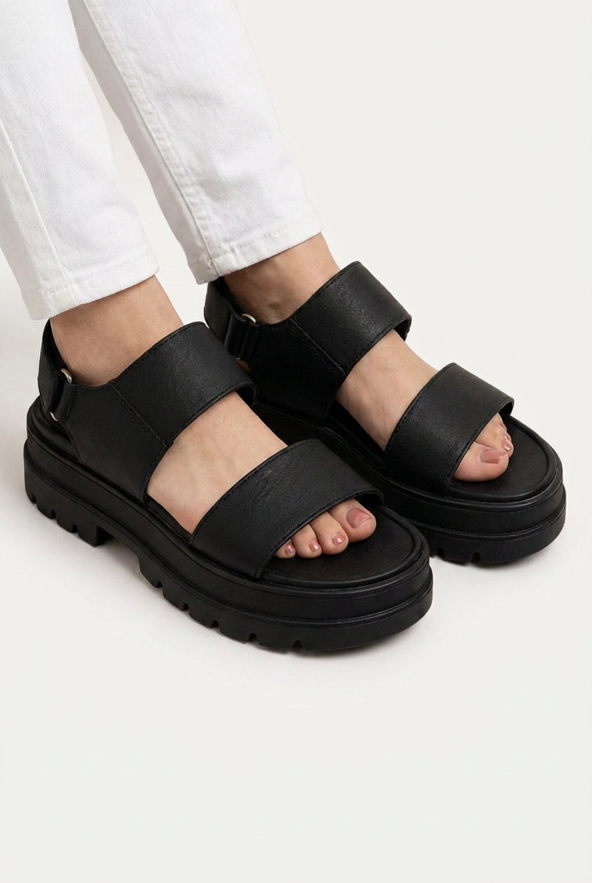 BLACK PLATFORM SANDALS