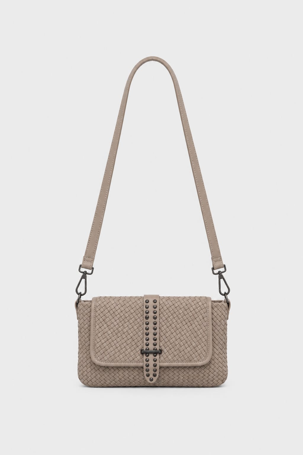 WOVEN SHOULDER CREAM BAG