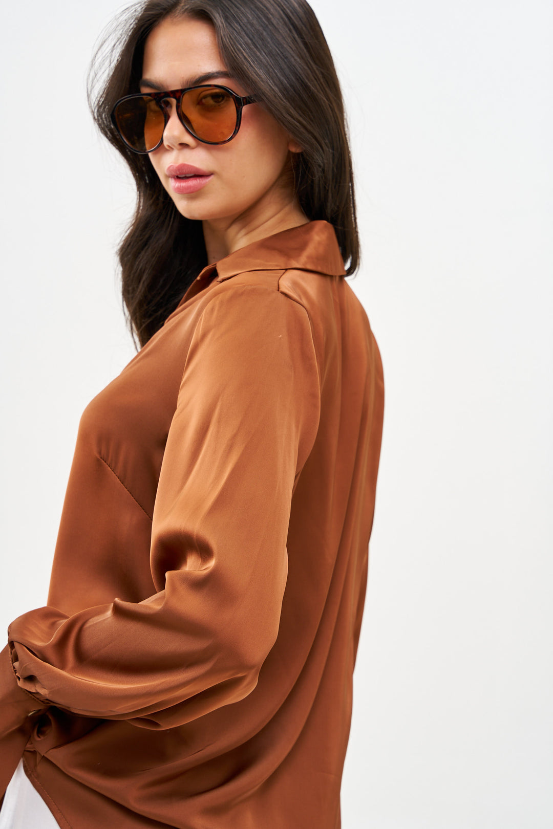 ANNIE CHOCOLATE BROWN SHIRT