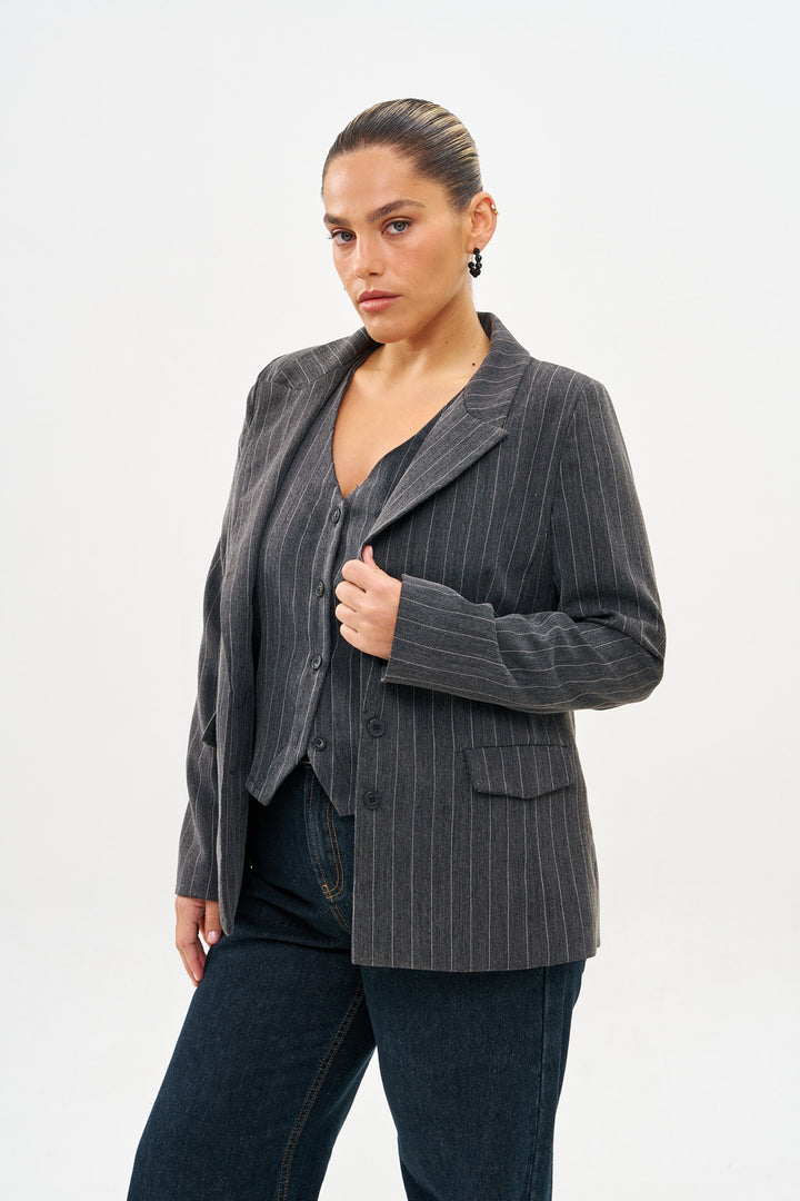 ALICIA  CLASIC DARK GRAY JACKET