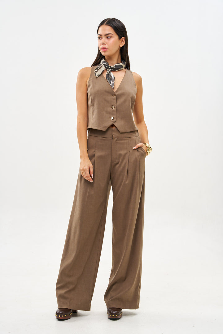 SANDRA CHOCOLATE BROWN CLASSIC PANTS